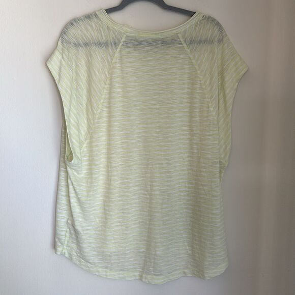 Free People We the Free Women stripped like green white cap sleeve beach top M - Picture 8 of 8